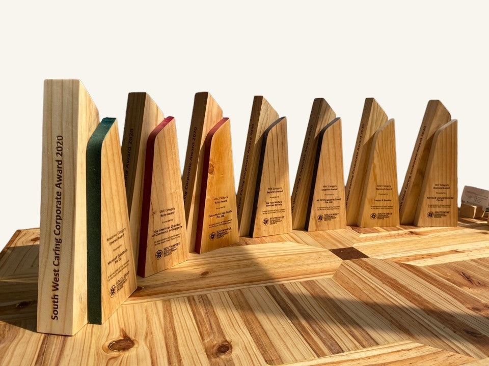 Upcycled Wooden Trophies