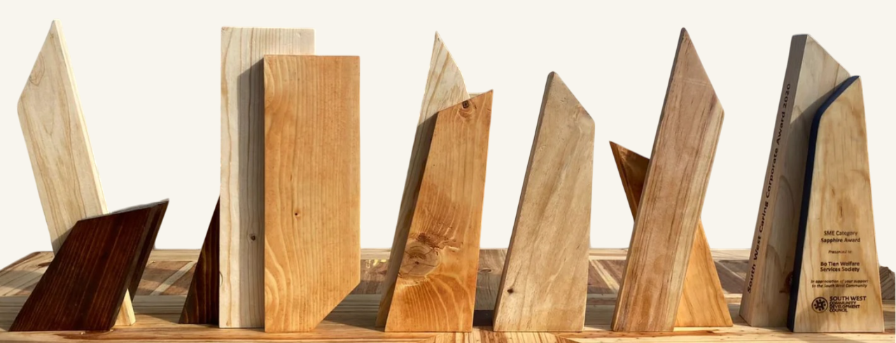 Upcycled Wooden Trophies